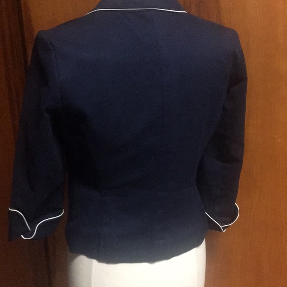 Isaac Mizrahi Target Jacket suit navy blue white M - Picture 3 of 4
